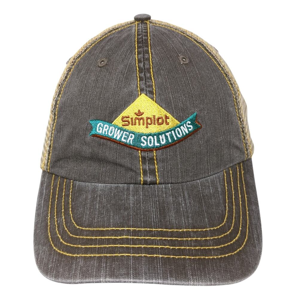Simplot Grower Solutions Strapback Trucker Hat Brown One Size Adjustable